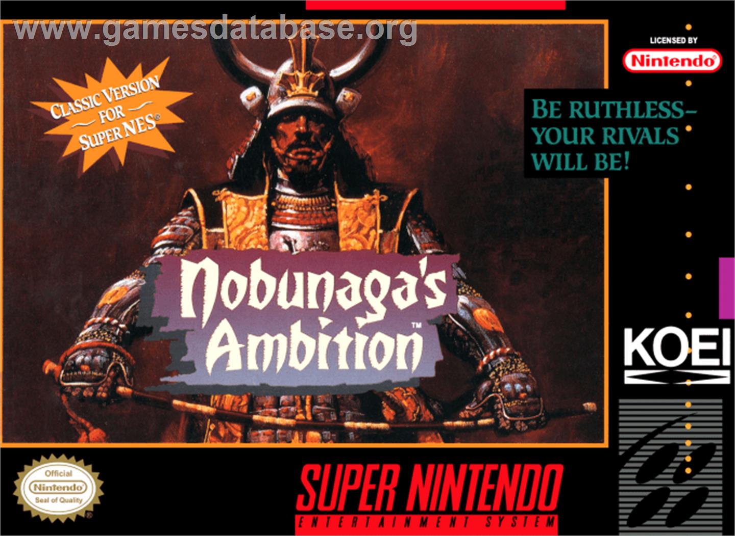 Nobunaga's Ambition - Nintendo SNES - Artwork - Box