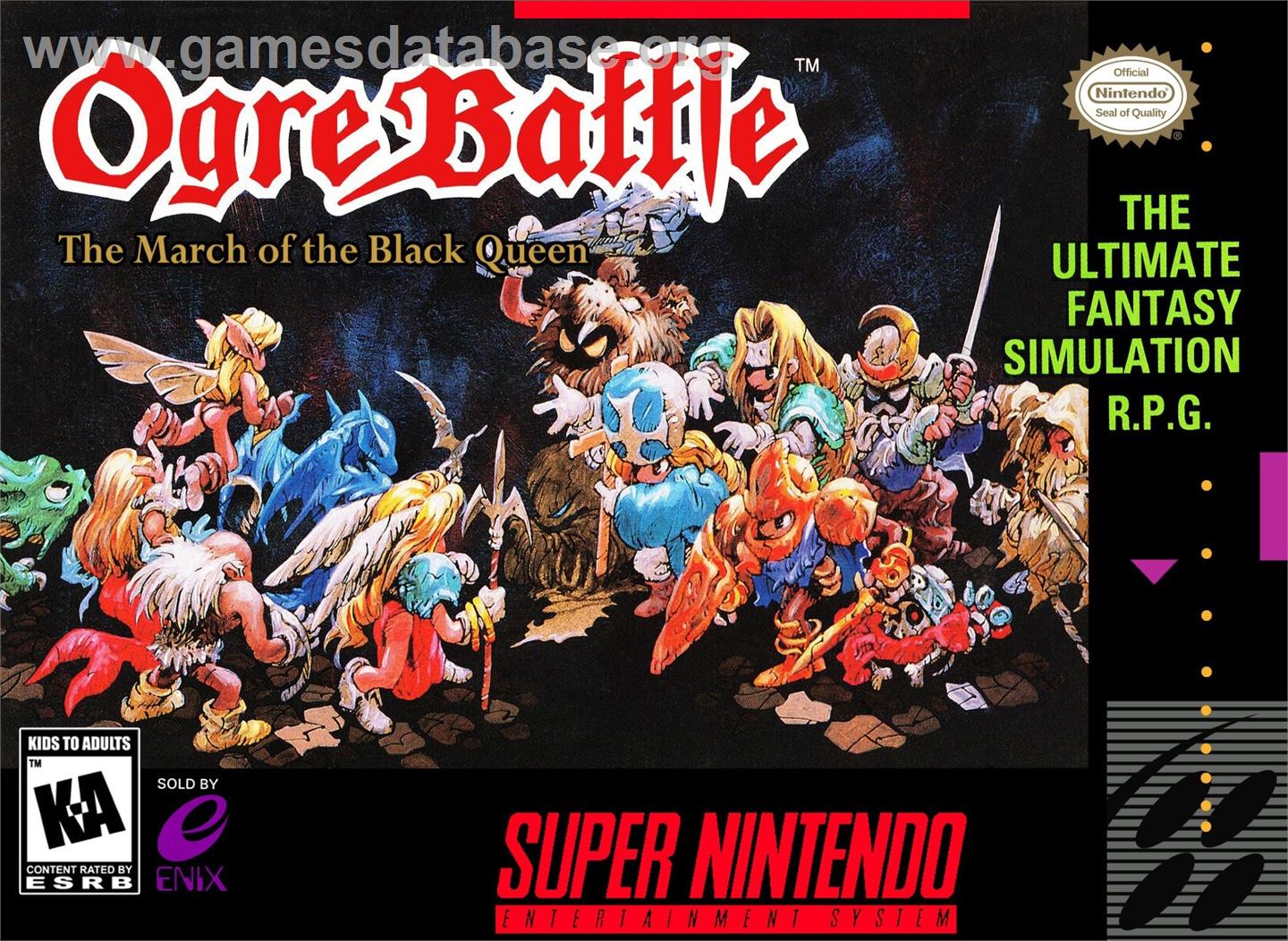 Ogre Battle - The March Of The Black Queen - Nintendo SNES - Artwork - Box