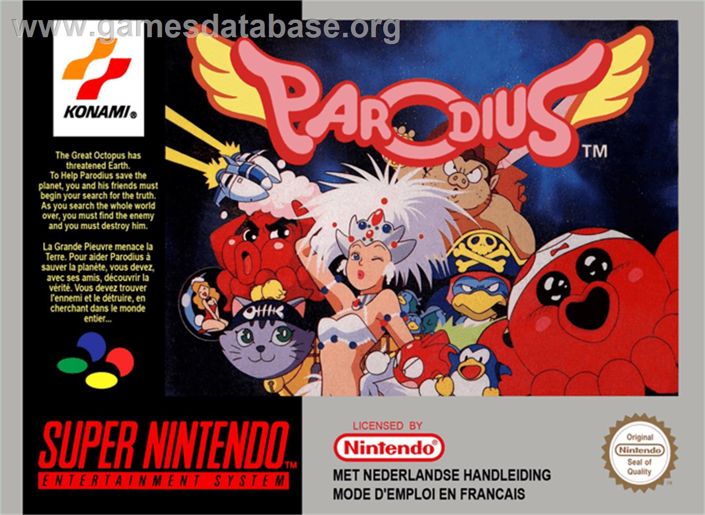 Parodius: Non-Sense Fantasy - Nintendo SNES - Artwork - Box
