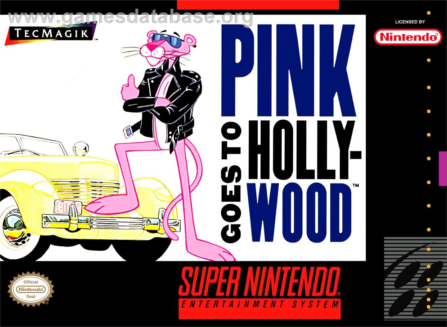 Pink Goes To Hollywood - Nintendo SNES - Artwork - Box