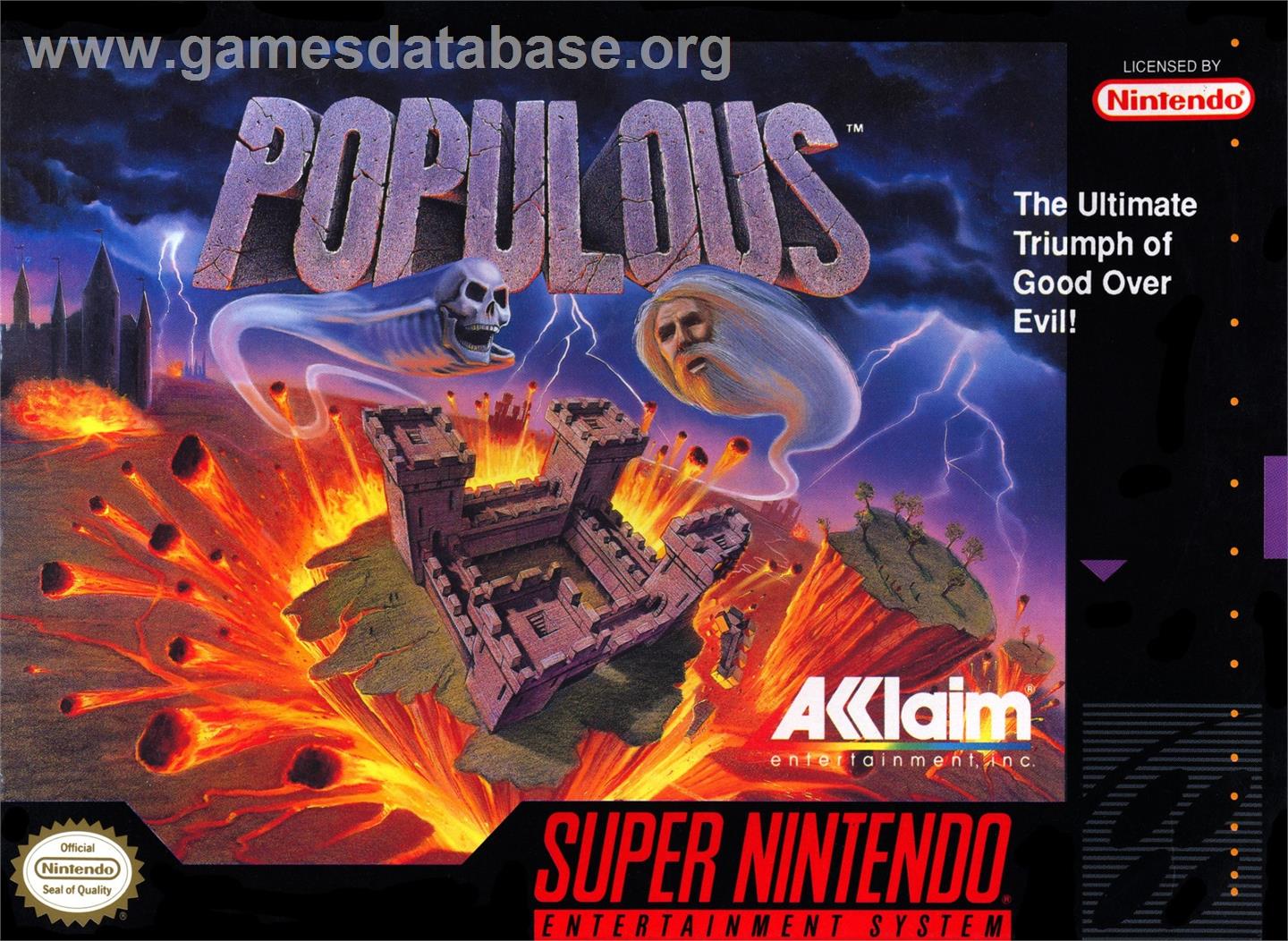 Populous - Nintendo SNES - Artwork - Box