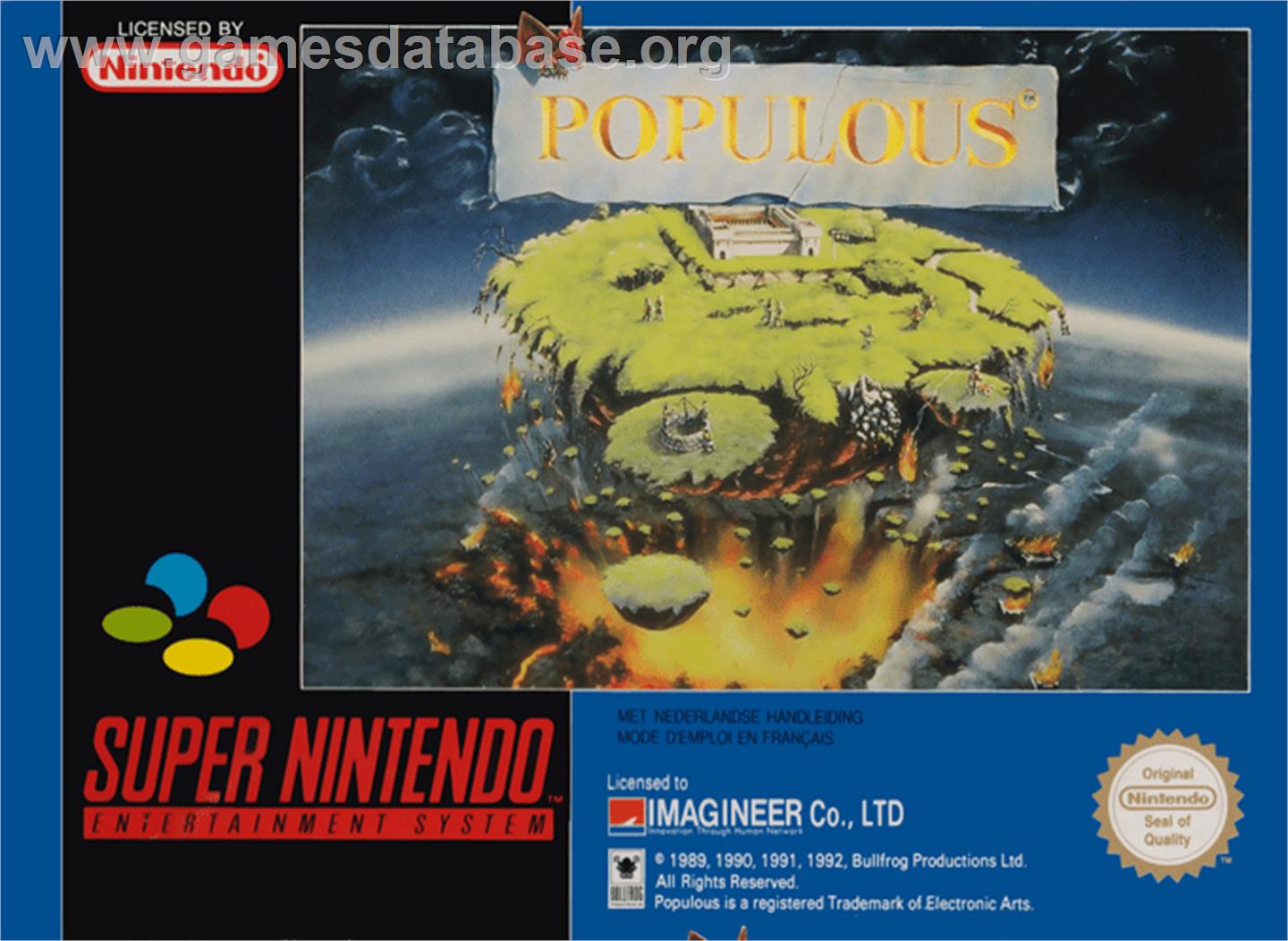 Populous - Nintendo SNES - Artwork - Box