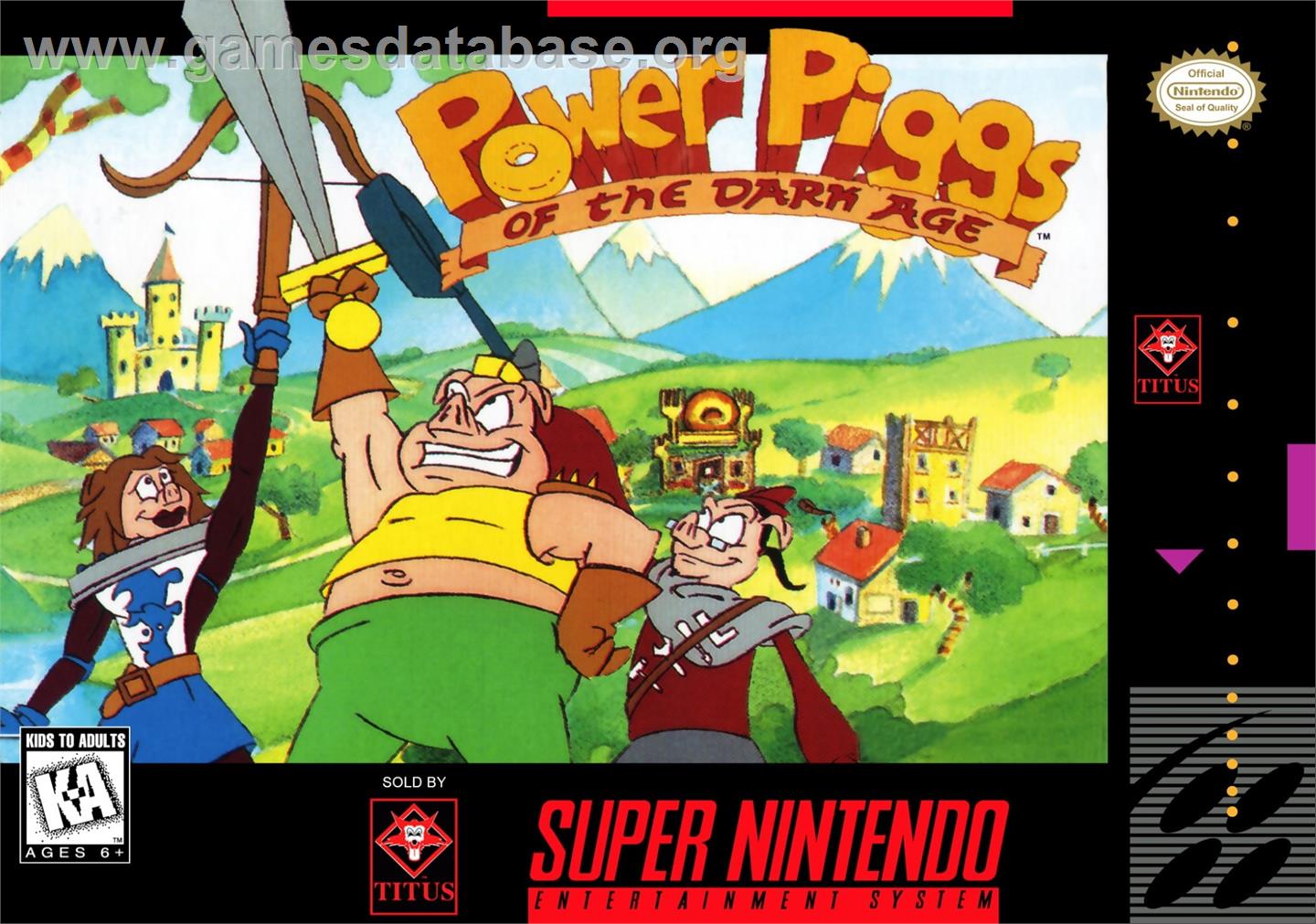 Power Piggs Of The Dark Age - Nintendo SNES - Artwork - Box