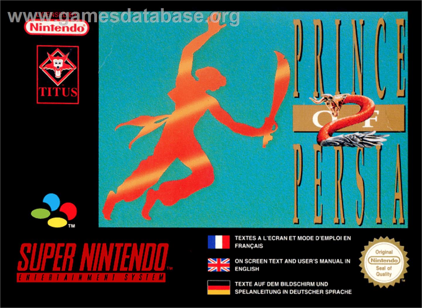 Prince of Persia 2: The Shadow & The Flame - Nintendo SNES - Artwork - Box