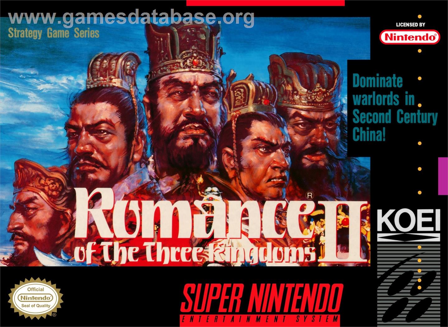Romance Of The Three Kingdoms 2 - Nintendo SNES - Artwork - Box