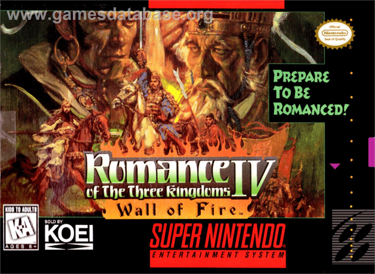 Romance of the Three Kingdoms IV: Wall of Fire - Nintendo SNES - Artwork - Box