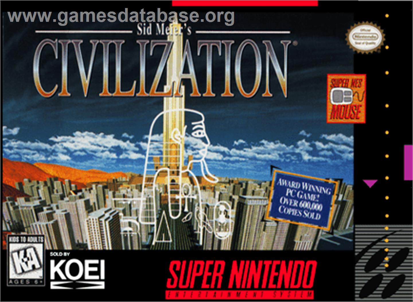 Sid Meier's Civilization - Nintendo SNES - Artwork - Box