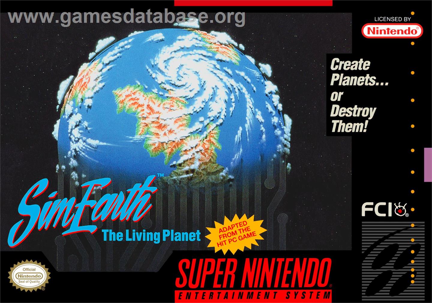 Sim Earth - The Living Planet - Nintendo SNES - Artwork - Box