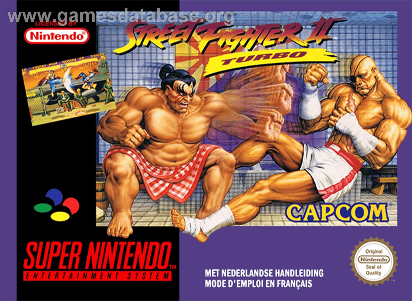 Street Fighter II Turbo: Hyper Fighting - Nintendo SNES - Artwork - Box