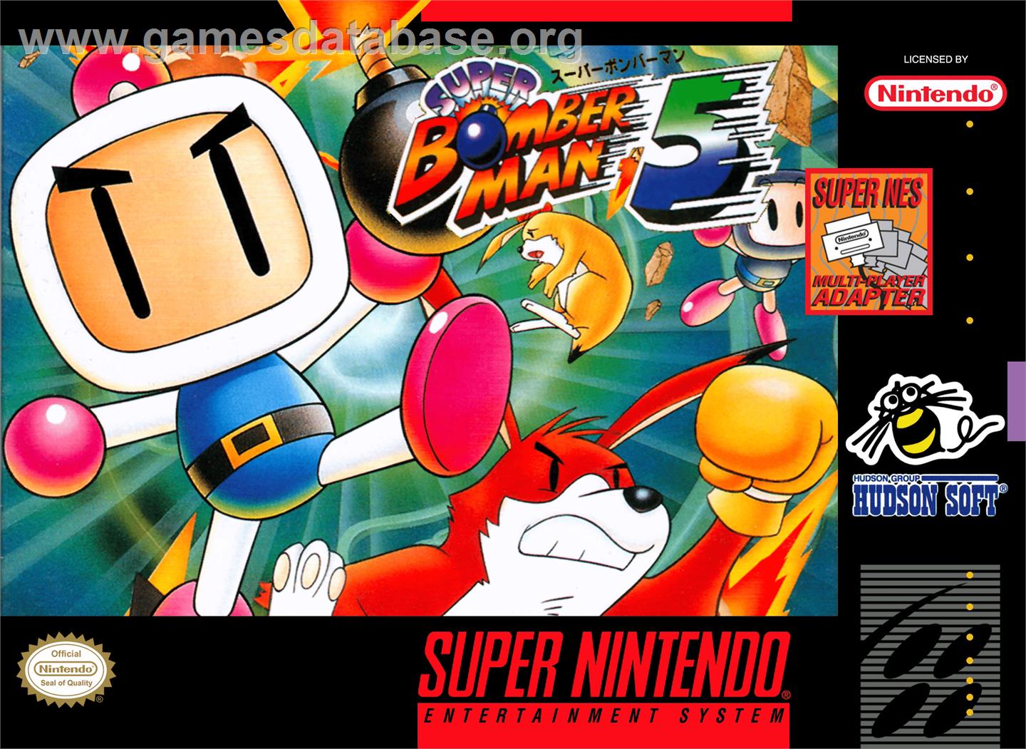 Super Bomberman 5 - Nintendo SNES - Artwork - Box