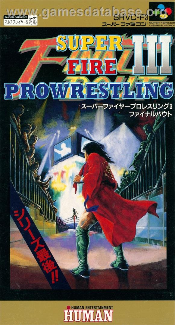 Super Fire Pro Wrestling 3 - Final Bout - Nintendo SNES - Artwork - Box