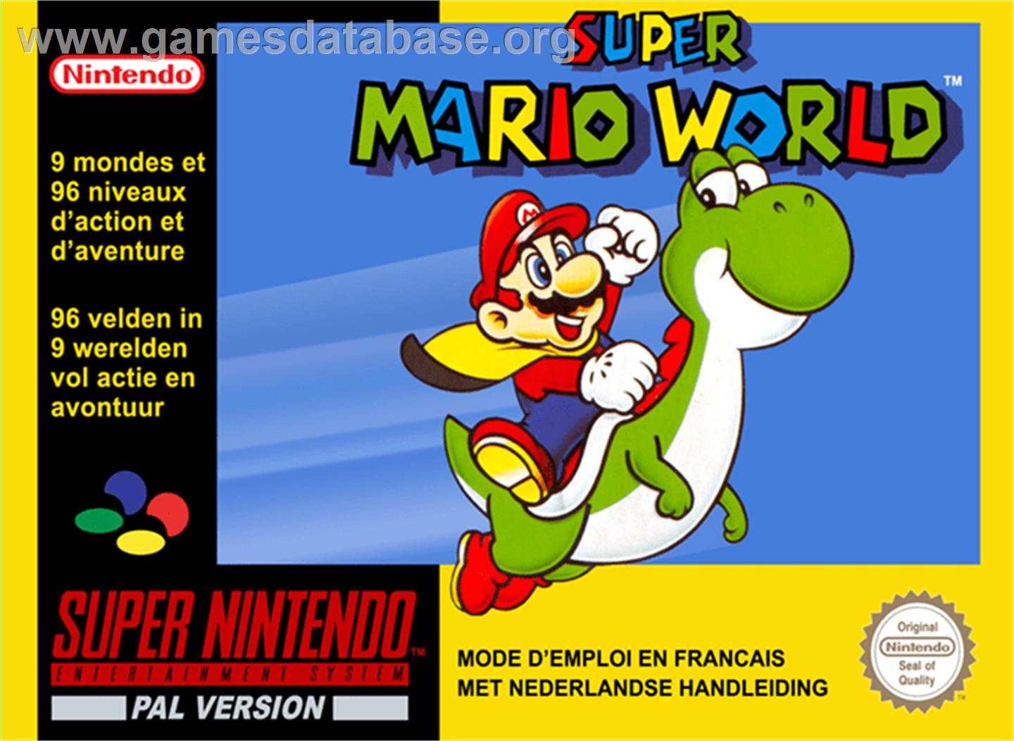 Super Mario World - Nintendo SNES - Artwork - Box