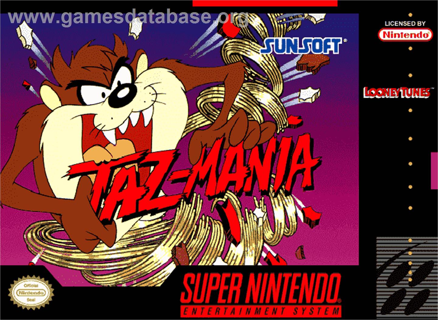 Taz-Mania - Nintendo SNES - Artwork - Box