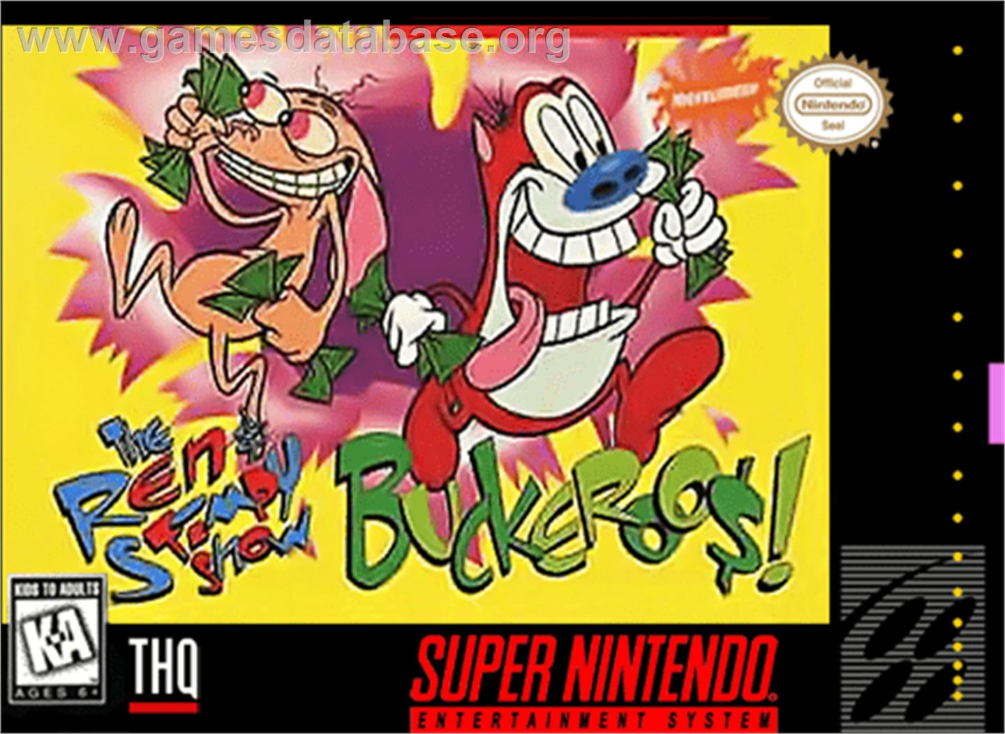 The Ren & Stimpy Show: Buckaroo$! - Nintendo SNES - Artwork - Box
