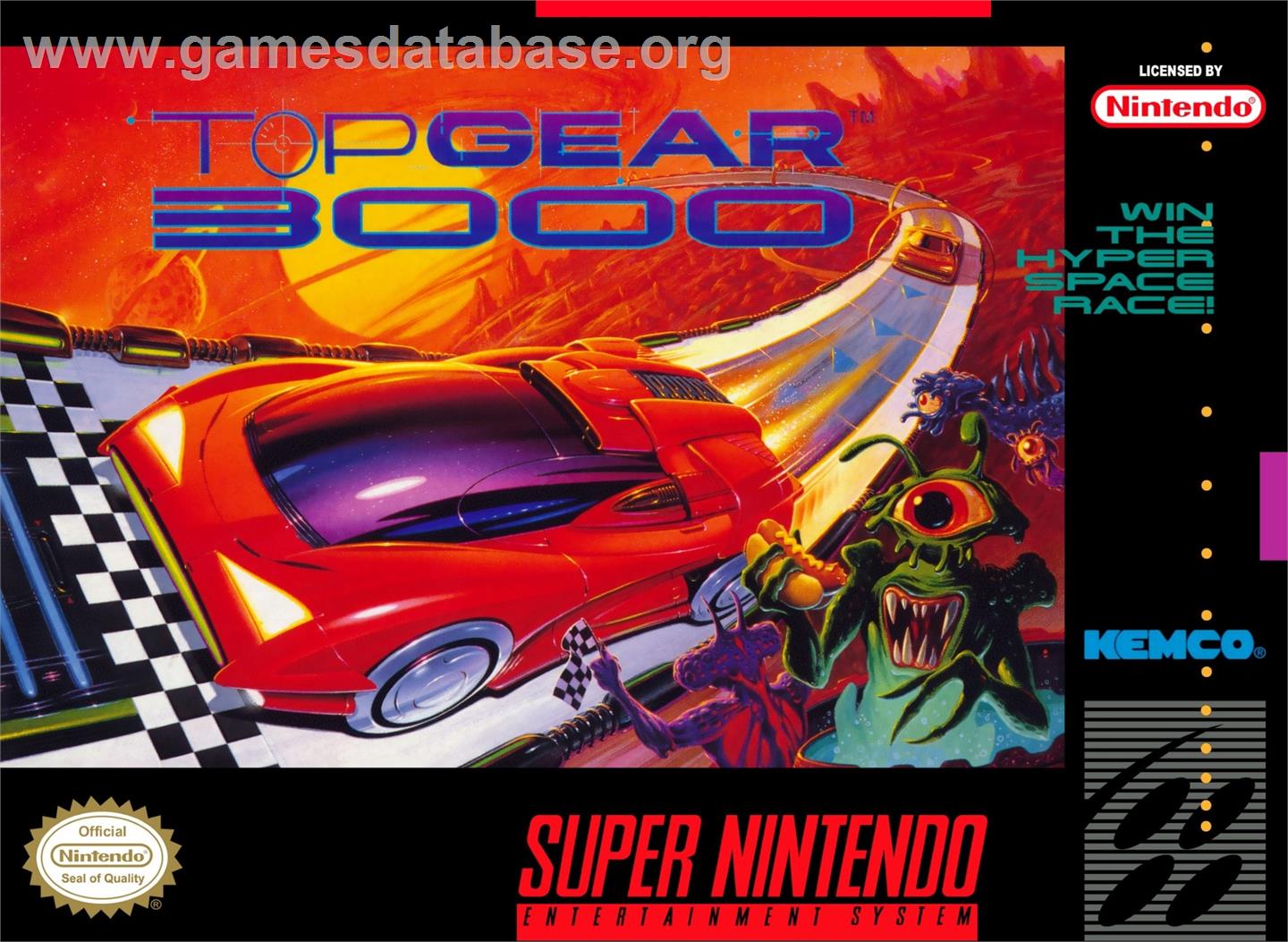 Top Gear 3000 - Nintendo SNES - Artwork - Box