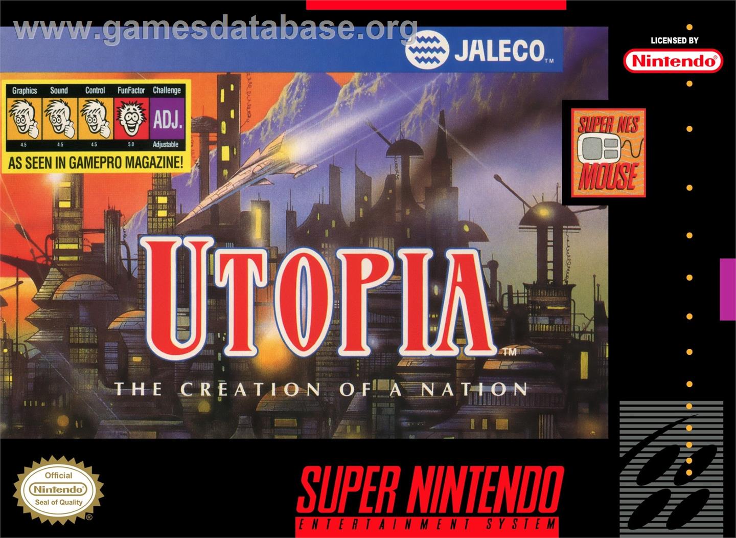 Utopia - The Creation Of A Nation - Nintendo SNES - Artwork - Box