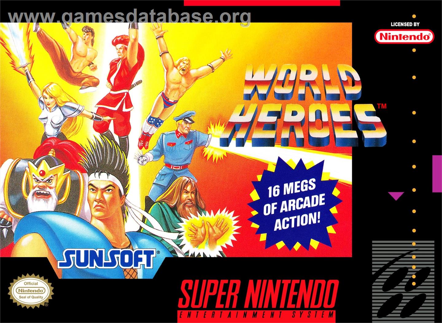 World Heroes - Nintendo SNES - Artwork - Box
