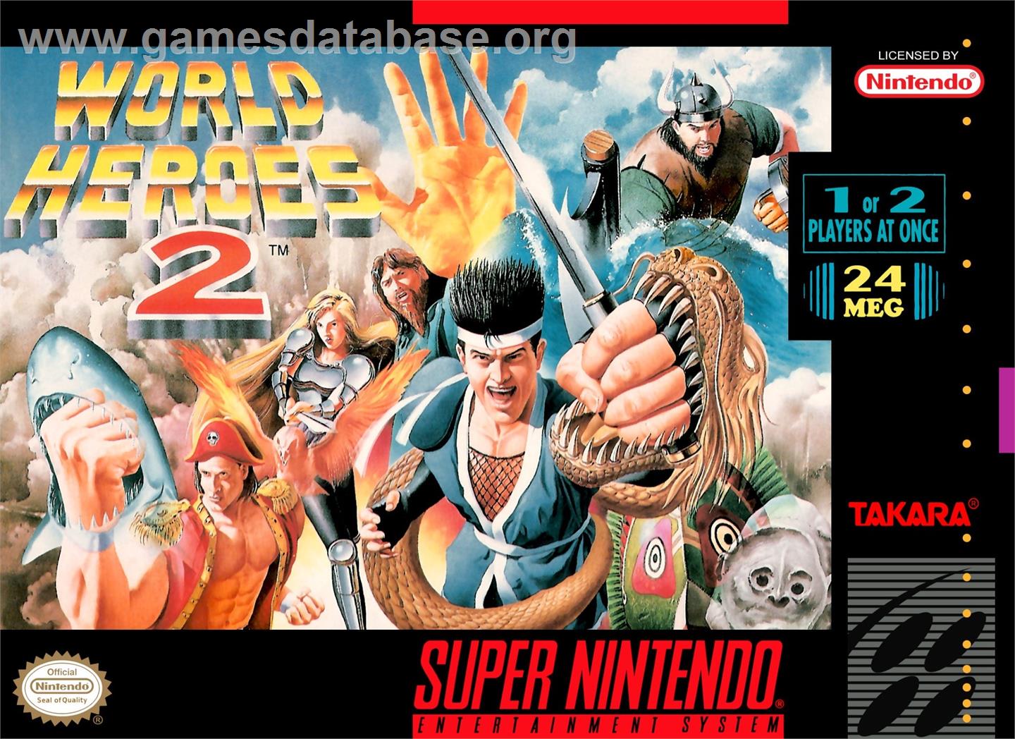 World Heroes 2 - Nintendo SNES - Artwork - Box