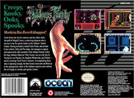 Box back cover for Addams Family, The on the Nintendo SNES.