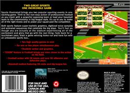 Box back cover for All-american Championship Football on the Nintendo SNES.