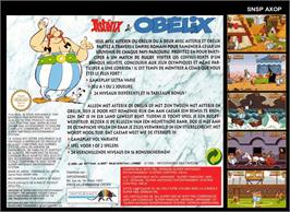 Box back cover for Asterix and Obelix on the Nintendo SNES.