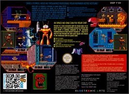 Box back cover for B.O.B. on the Nintendo SNES.