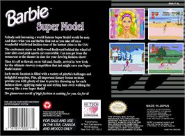 Box back cover for Barbie - Super Model on the Nintendo SNES.