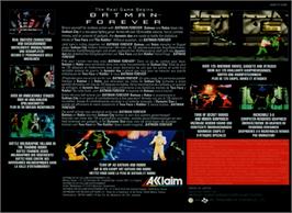 Box back cover for Batman Forever on the Nintendo SNES.