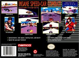 Box back cover for Battle Cars on the Nintendo SNES.