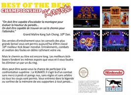 Box back cover for Best of the Best Championship Karate on the Nintendo SNES.