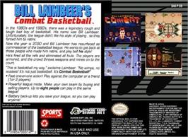 Box back cover for Bill Laimbeer's Combat Basketball on the Nintendo SNES.