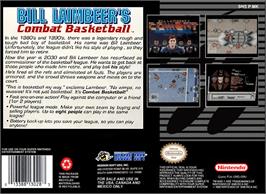 Box back cover for Bill Laimbeer's Combat Basketball on the Nintendo SNES.