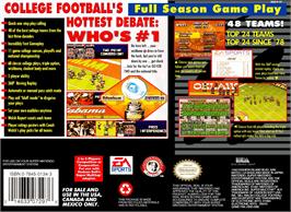 Box back cover for Bill Walsh College Football on the Nintendo SNES.