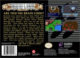 Box back cover for Brain Lord on the Nintendo SNES.