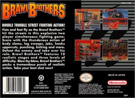 Box back cover for Brawl Brothers: Rival Turf! 2 on the Nintendo SNES.