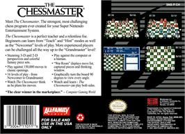 Box back cover for Chessmaster, The on the Nintendo SNES.