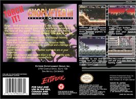 Box back cover for Choplifter 3 on the Nintendo SNES.