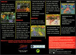 Box back cover for Clay Fighter 2: Judgement Clay on the Nintendo SNES.