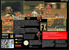 Box back cover for DOOM on the Nintendo SNES.