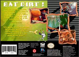 Box back cover for Earthworm Jim on the Nintendo SNES.