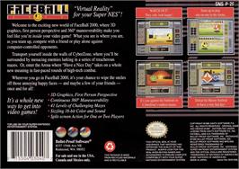 Box back cover for Faceball 2000 on the Nintendo SNES.