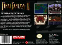 Box back cover for Final Fantasy II on the Nintendo SNES.