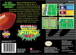 Box back cover for Football Fury on the Nintendo SNES.