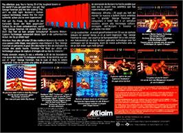 Box back cover for Foreman for Real on the Nintendo SNES.