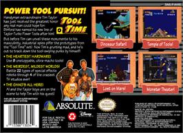 Box back cover for Home Improvement: Power Tool Pursuit on the Nintendo SNES.