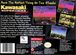 Box back cover for Kawasaki Superbike Challenge on the Nintendo SNES.
