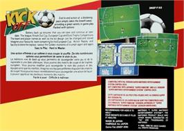 Box back cover for Kick Off on the Nintendo SNES.