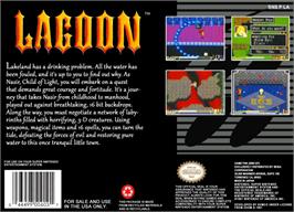 Box back cover for Lagoon on the Nintendo SNES.