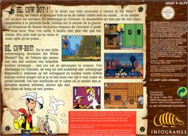 Box back cover for Lucky Luke on the Nintendo SNES.