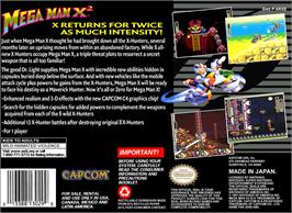 Box back cover for Mega Man X2 on the Nintendo SNES.